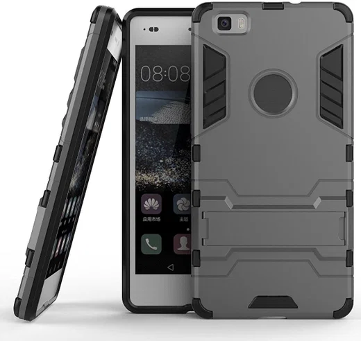 Huawei Ascend P8 Lite Hybride Hoesje Grijs afbeelding 3