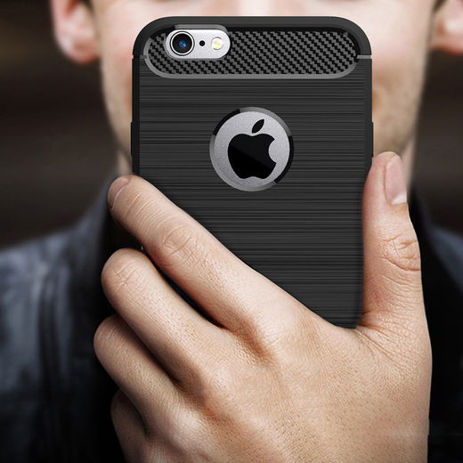 Apple iPhone 6(S) Geborsteld TPU Hoesje Zwart afbeelding 7