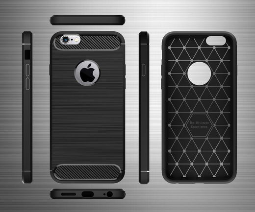 Apple iPhone 6(S) Geborsteld TPU Hoesje Zwart afbeelding 11