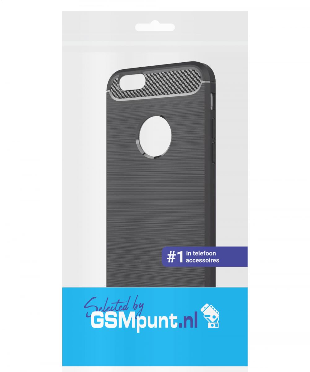 Apple iPhone 6(S) Geborsteld TPU Hoesje Zwart afbeelding 2