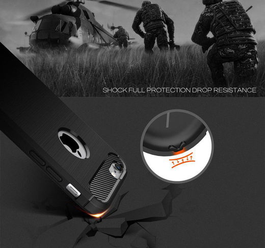 Apple iPhone 6(S) Geborsteld TPU Hoesje Zwart afbeelding 4