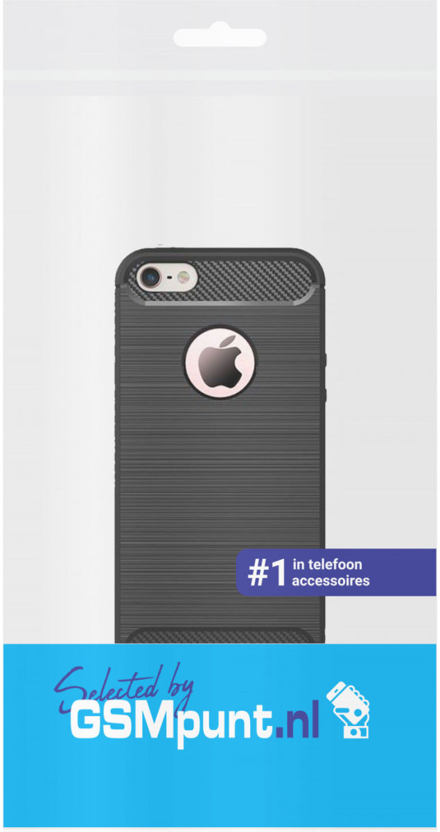 Apple iPhone 5/5s/SE Geborsteld TPU Hoesje Zwart afbeelding 5