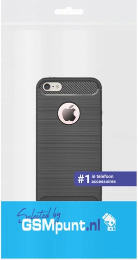 Apple iPhone 5/5s/SE Geborsteld TPU Hoesje Zwart afbeelding 5