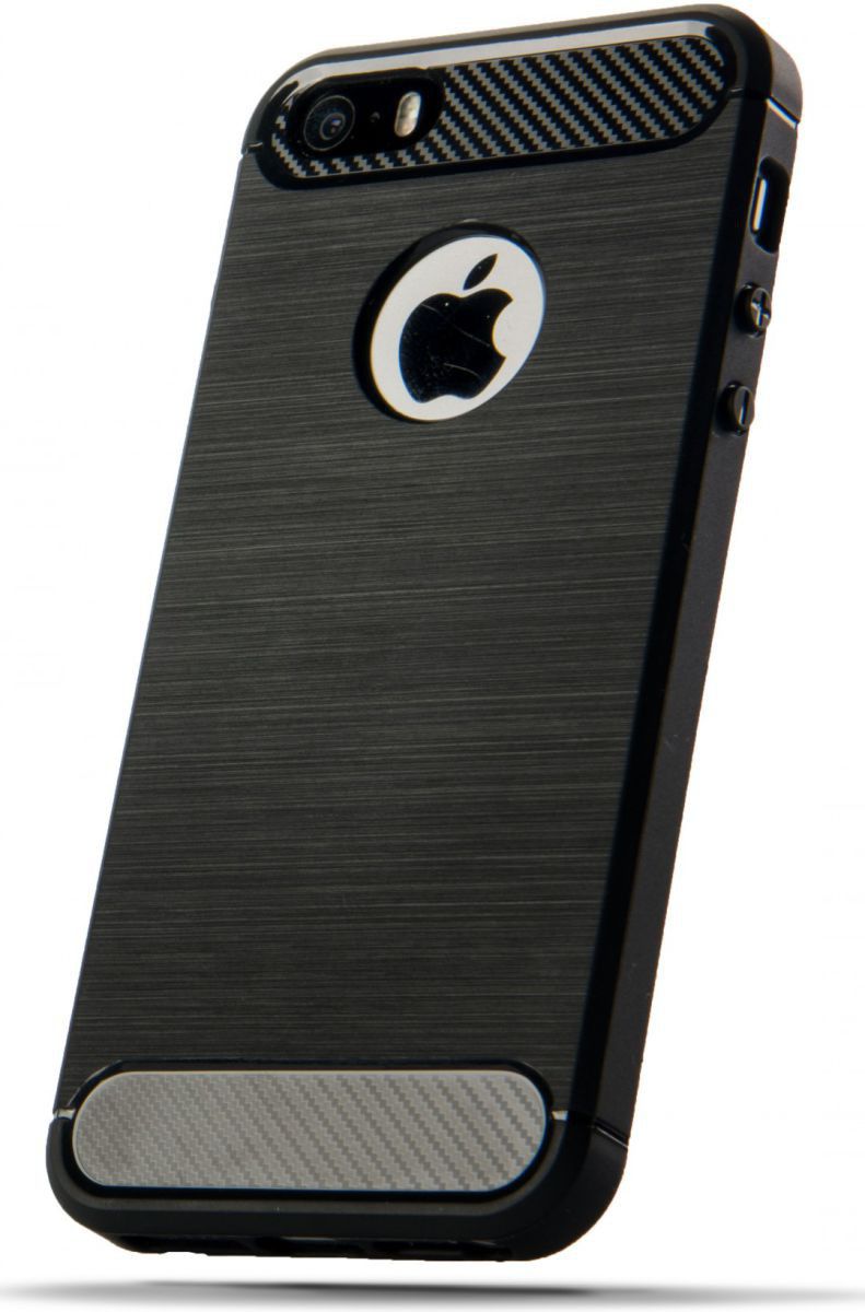 Apple iPhone 5/5s/SE Geborsteld TPU Hoesje Zwart afbeelding 8