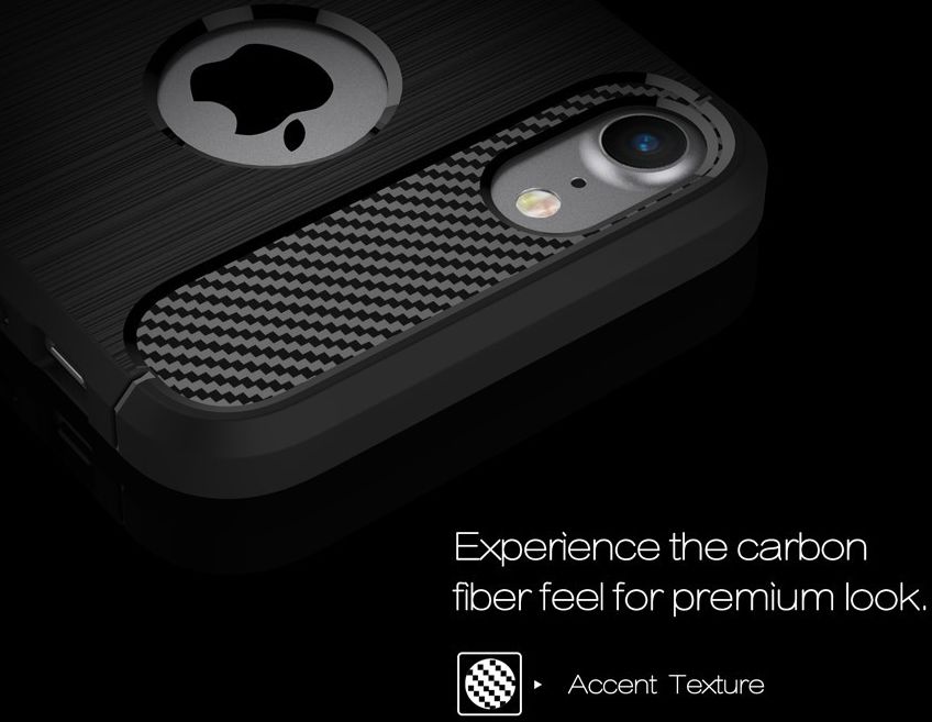 Apple iPhone 7/8 Geborsteld TPU Hoesje Zwart afbeelding 6