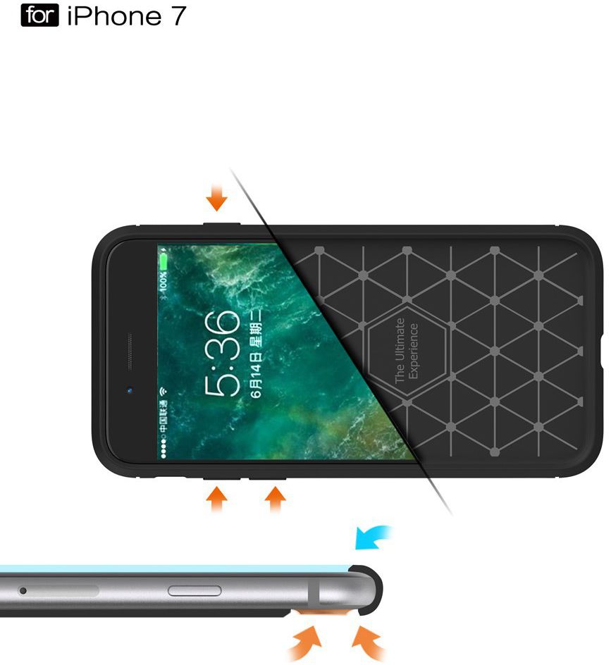 Apple iPhone 7/8 Geborsteld TPU Hoesje Zwart afbeelding 11