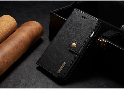 Apple iPhone 7 Plus / 8 Plus Portemonnee Hoesje Echt Leer Zwart afbeelding 12