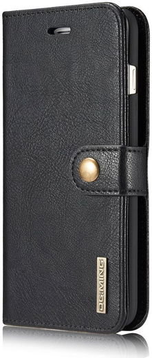 Apple iPhone 7 Plus / 8 Plus Portemonnee Hoesje Echt Leer Zwart afbeelding 5