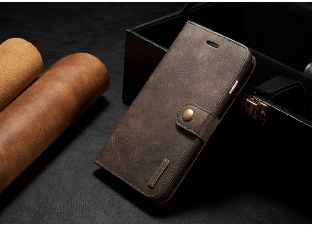 Apple iPhone 7 Plus / 8 Plus Portemonnee Hoesje Echt Leer Bruin afbeelding 10