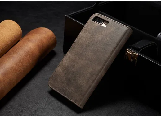 Apple iPhone 7 Plus / 8 Plus Portemonnee Hoesje Echt Leer Bruin afbeelding 11