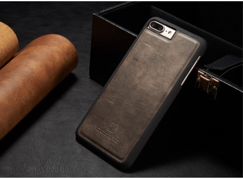 Apple iPhone 7 Plus / 8 Plus Portemonnee Hoesje Echt Leer Bruin afbeelding 12