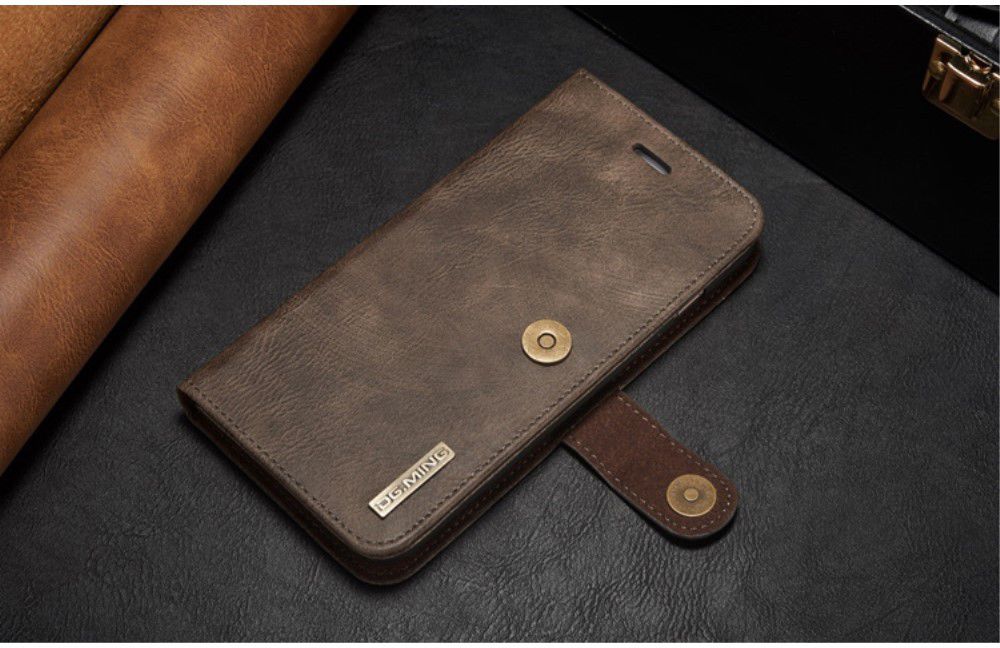 Apple iPhone 7 Plus / 8 Plus Portemonnee Hoesje Echt Leer Bruin afbeelding 14