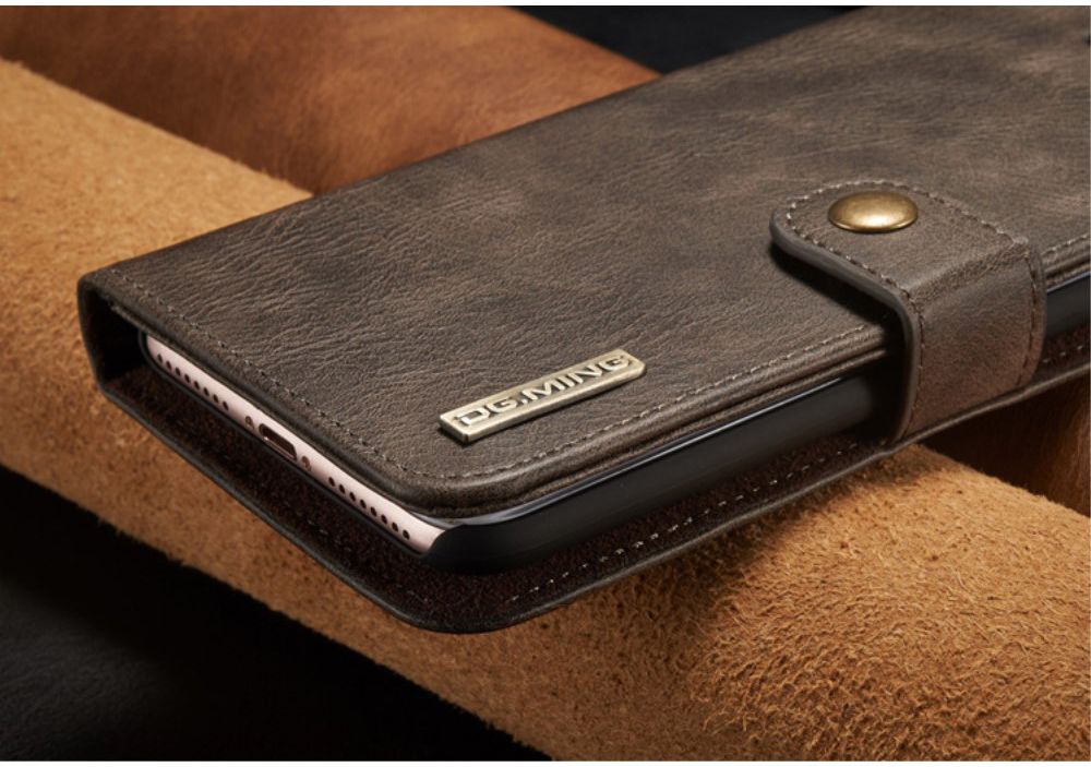 Apple iPhone 7 Plus / 8 Plus Portemonnee Hoesje Echt Leer Bruin afbeelding 16