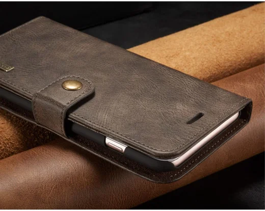 Apple iPhone 7 Plus / 8 Plus Portemonnee Hoesje Echt Leer Bruin afbeelding 17