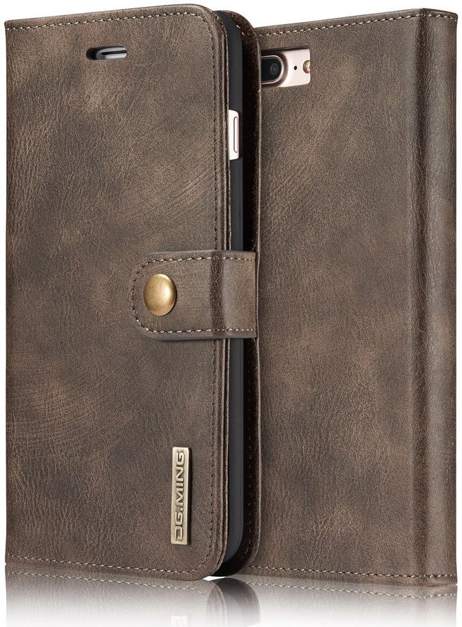 Apple iPhone 7 Plus / 8 Plus Portemonnee Hoesje Echt Leer Bruin afbeelding 3
