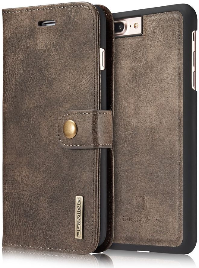 Apple iPhone 7 Plus / 8 Plus Portemonnee Hoesje Echt Leer Bruin afbeelding 4