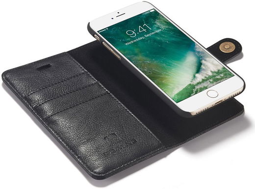 Apple iPhone SE (2020/2022)/7/8 Portemonnee Hoesje Echt Leer Zwart afbeelding 2