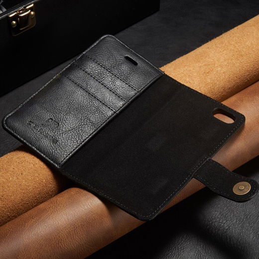 Apple iPhone SE (2020/2022)/7/8 Portemonnee Hoesje Echt Leer Zwart afbeelding 11