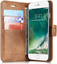 Apple iPhone SE (2020/2022)/7/8 Portemonnee Hoesje Echt Leer Bruin afbeelding