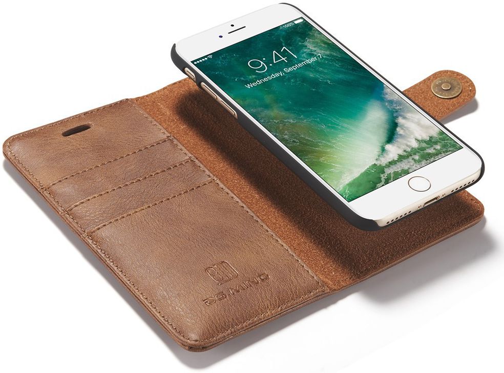 Apple iPhone SE (2020/2022)/7/8 Portemonnee Hoesje Echt Leer Bruin afbeelding 2