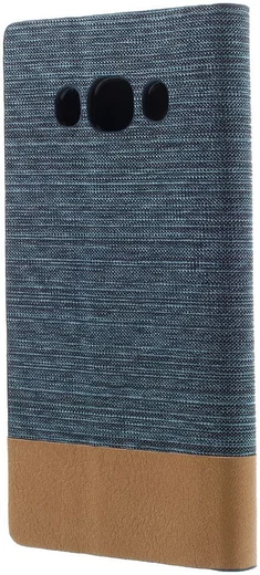 Samsung Galaxy J5 (2016) Linnen Portemonnee Stand Hoesje Blauw afbeelding 2