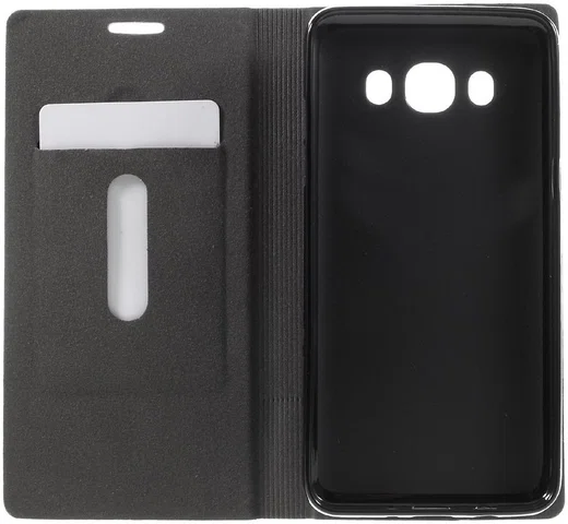Samsung Galaxy J5 (2016) Linnen Portemonnee Stand Hoesje Blauw afbeelding 6