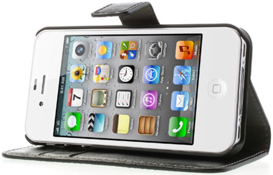 Apple iPhone 4(S) Portemonnee Hoesje Zwart afbeelding 6