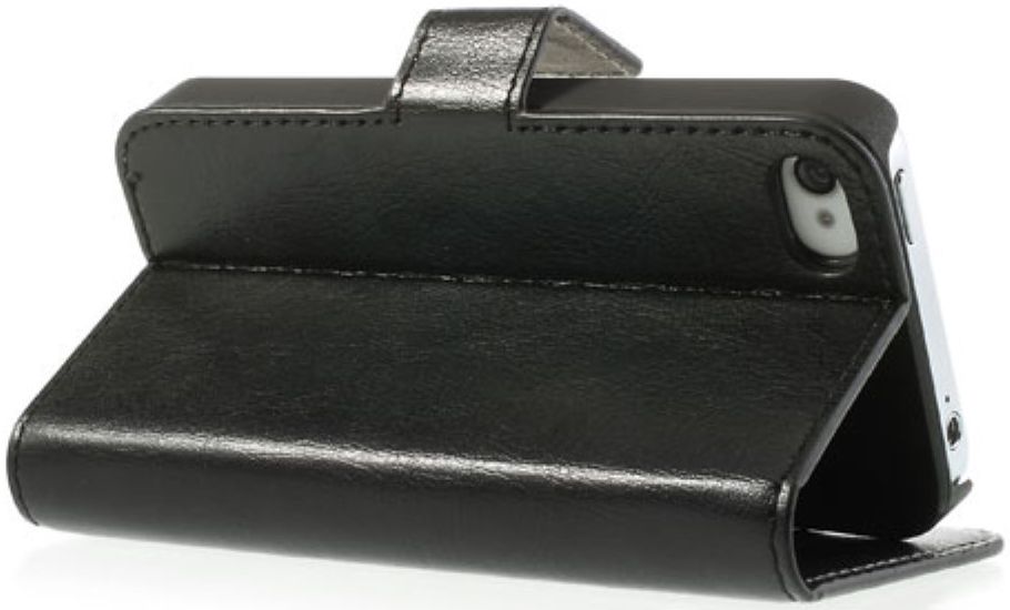 Apple iPhone 4(S) Portemonnee Hoesje Zwart afbeelding 2