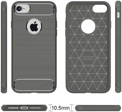 Apple iPhone 7/8 Geborsteld Grijs TPU Hoesje afbeelding 5