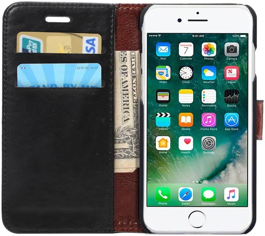 Apple iPhone 7 / 8 Book Cover Hoesje Zwart afbeelding 1