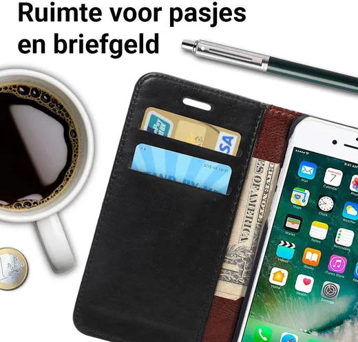 Apple iPhone 7 / 8 Book Cover Hoesje Zwart afbeelding 2