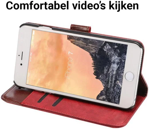 Apple iPhone 7 / 8 Book Cover Hoesje Rood afbeelding 4