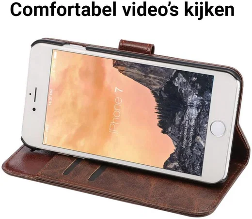 Apple iPhone 7 / 8 Book Cover Hoesje Coffee afbeelding 5