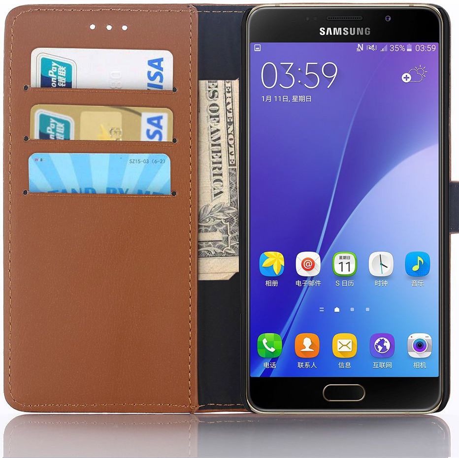 Samsung Galaxy A5 (2016) Portemonnee Hoesje Bruin afbeelding 1