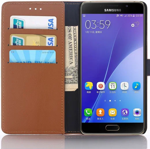 Samsung Galaxy A5 (2016) Portemonnee Hoesje Bruin afbeelding 1