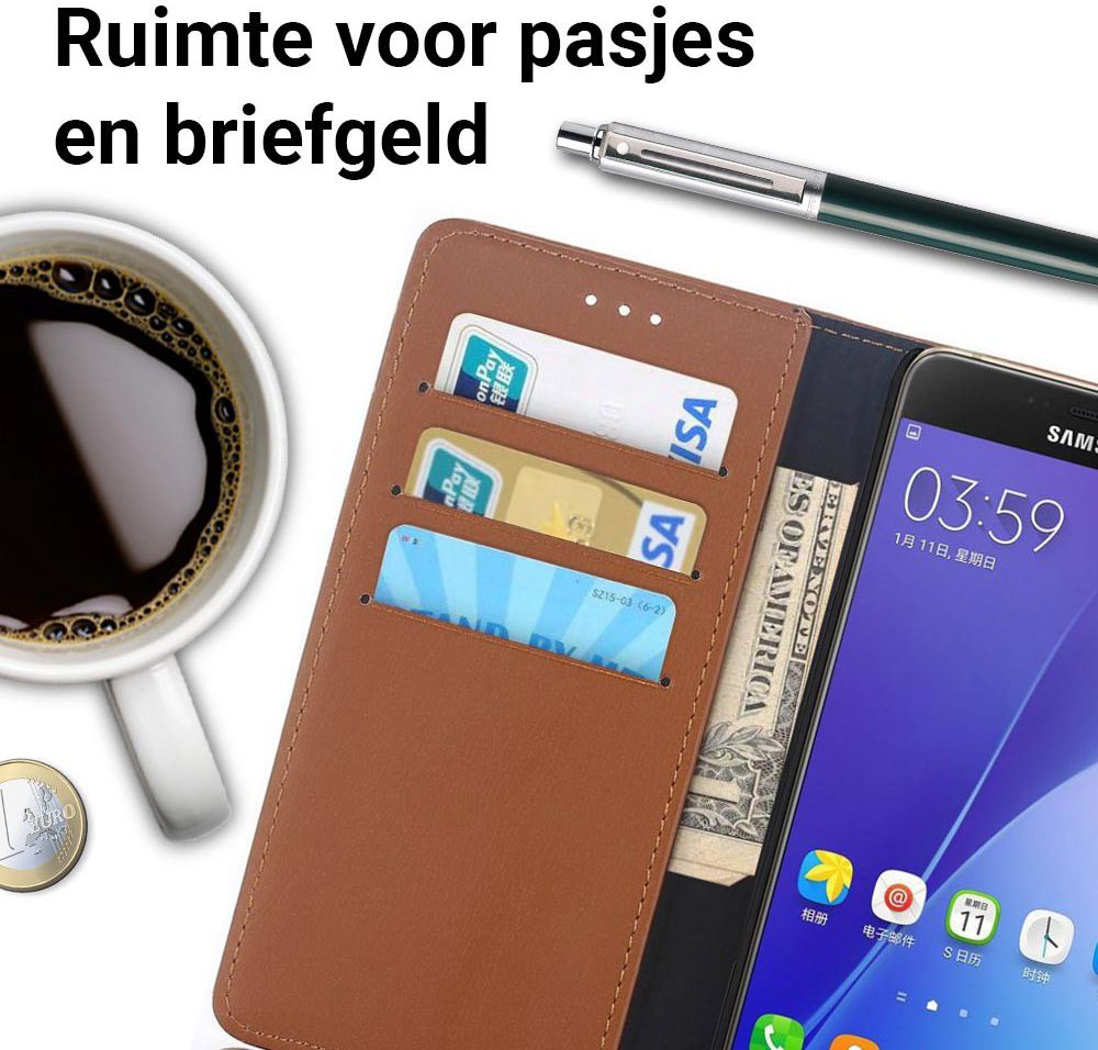 Samsung Galaxy A5 (2016) Portemonnee Hoesje Bruin afbeelding 2