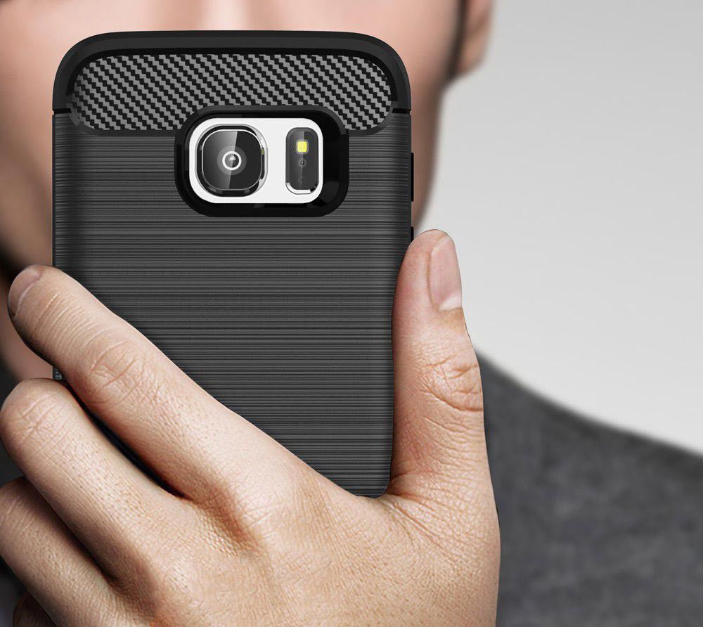 Samsung Galaxy S7 Geborsteld TPU Hoesje Zwart afbeelding 4