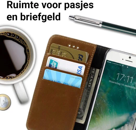 Apple iPhone 6(S) Portemonnee Hoesje Bruin afbeelding 2
