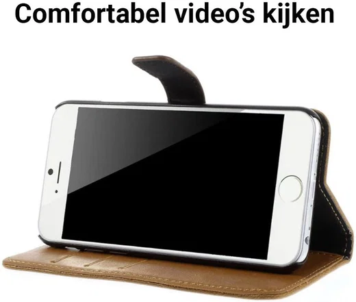Apple iPhone 6(S) Portemonnee Hoesje Bruin afbeelding 4