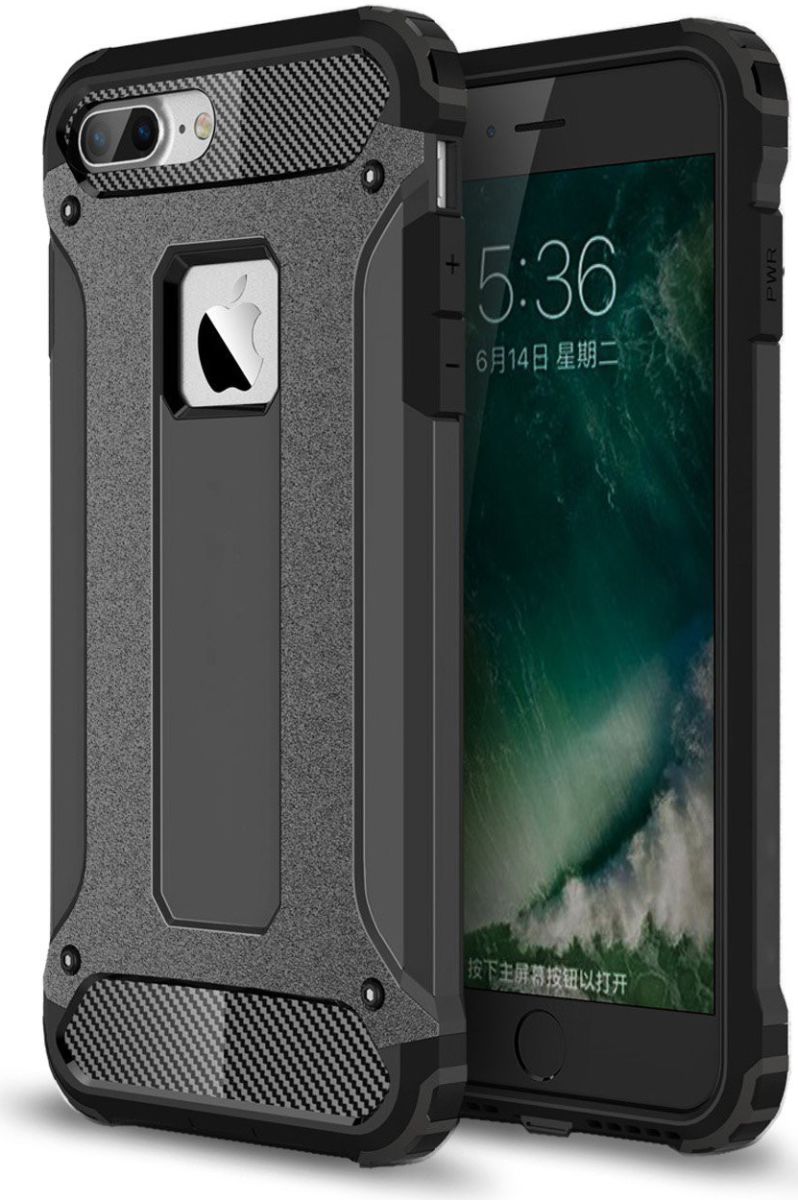 Hybride Apple iPhone 7 Plus / 8 Plus Hoesje Zwart afbeelding 1
