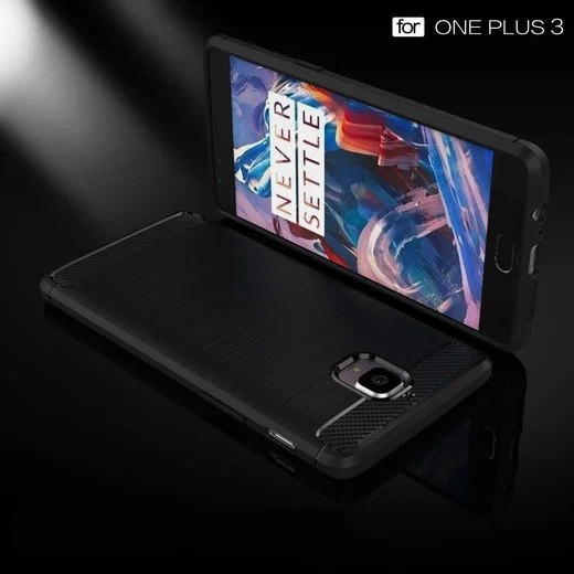 OnePlus 3T / 3 Geborsteld TPU Hoesje Zwart afbeelding 10