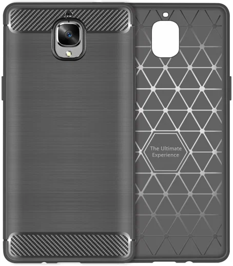 Geborsteld OnePlus 3T / 3 Backcover Armor Hoesje TPU Grijs afbeelding 3