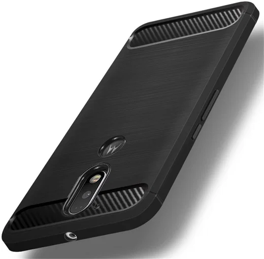 Motorola Moto G4 Geborsteld TPU Hoesje Zwart afbeelding 2