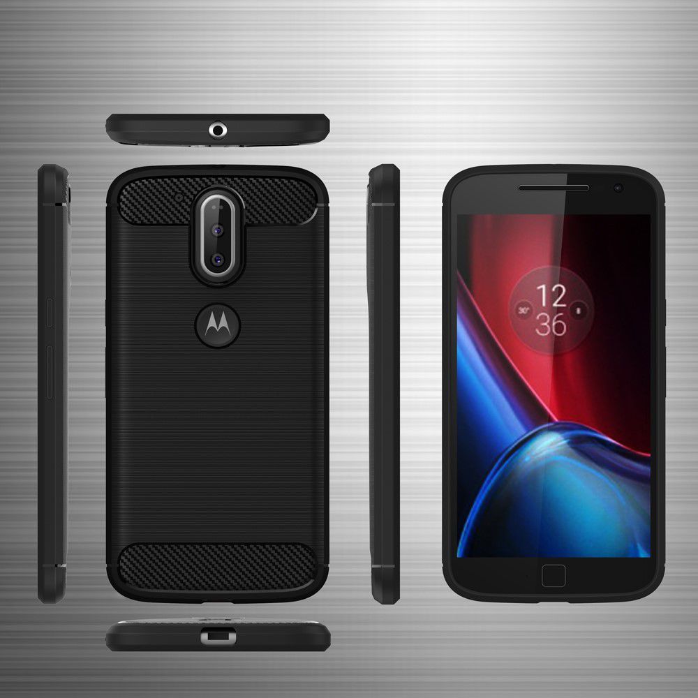Motorola Moto G4 Geborsteld TPU Hoesje Zwart afbeelding 10