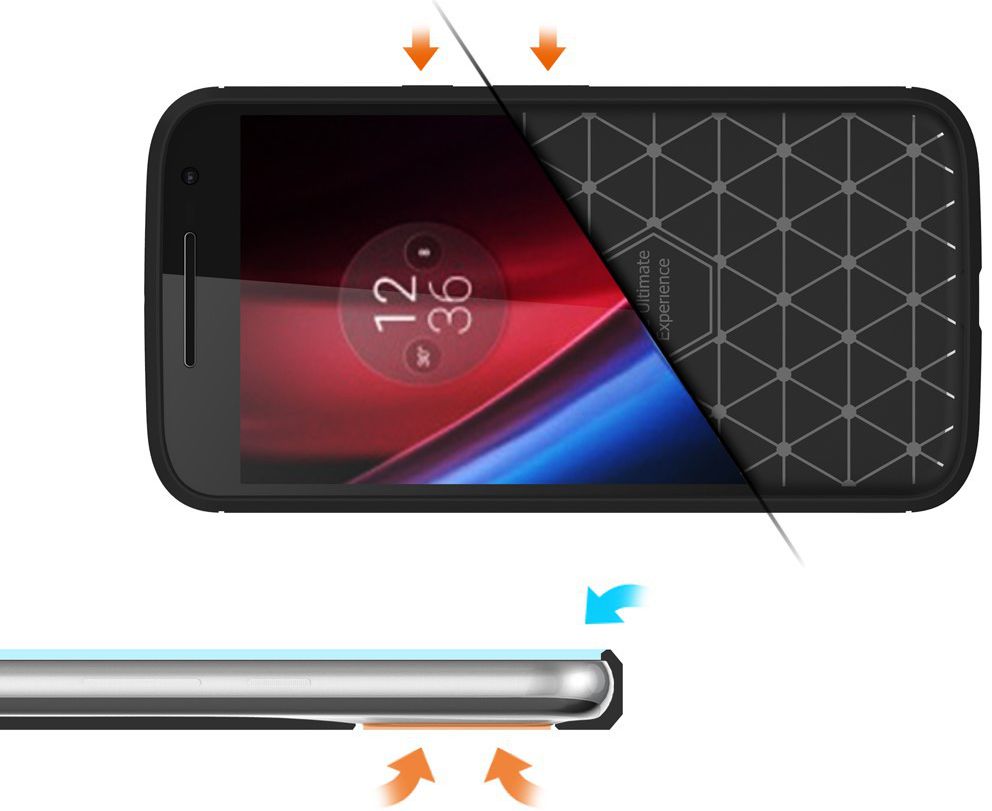 Motorola Moto G4 Geborsteld TPU Hoesje Zwart afbeelding 7