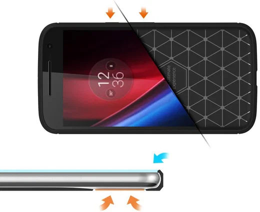Motorola Moto G4 Geborsteld TPU Hoesje Zwart afbeelding 7