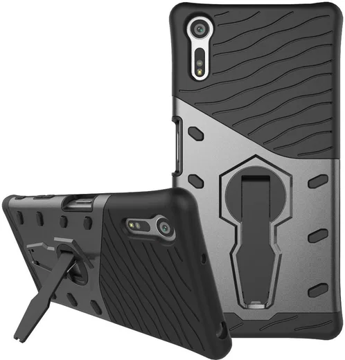 Hybride Sony Xperia XZ / XZs Hoesje met Standaard Grijs afbeelding 1