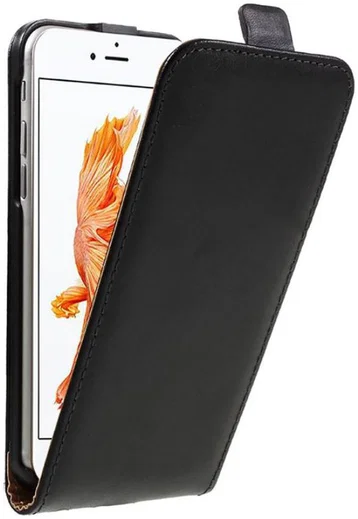 Leren Verticale Apple iPhone 7 / 8 Flip Hoesje Zwart afbeelding 1