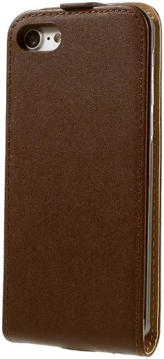 Echt Leren Verticale Apple iPhone 7 / 8 Flip Hoesje Bruin afbeelding 4