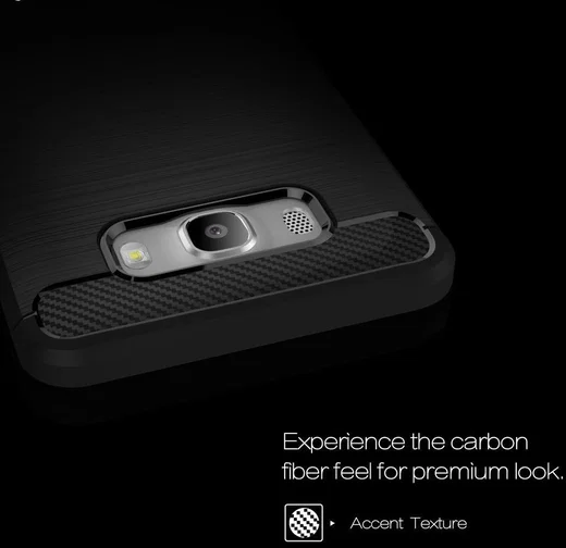 Samsung Galaxy J7 (2016) Geborsteld TPU Hoesje Zwart afbeelding 6